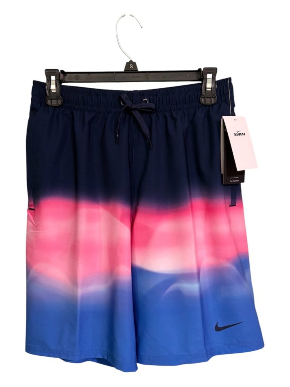 Nike Men's Breaker Fade Volley Swim Shorts 9 Inch Blue Pink Ombre NWT